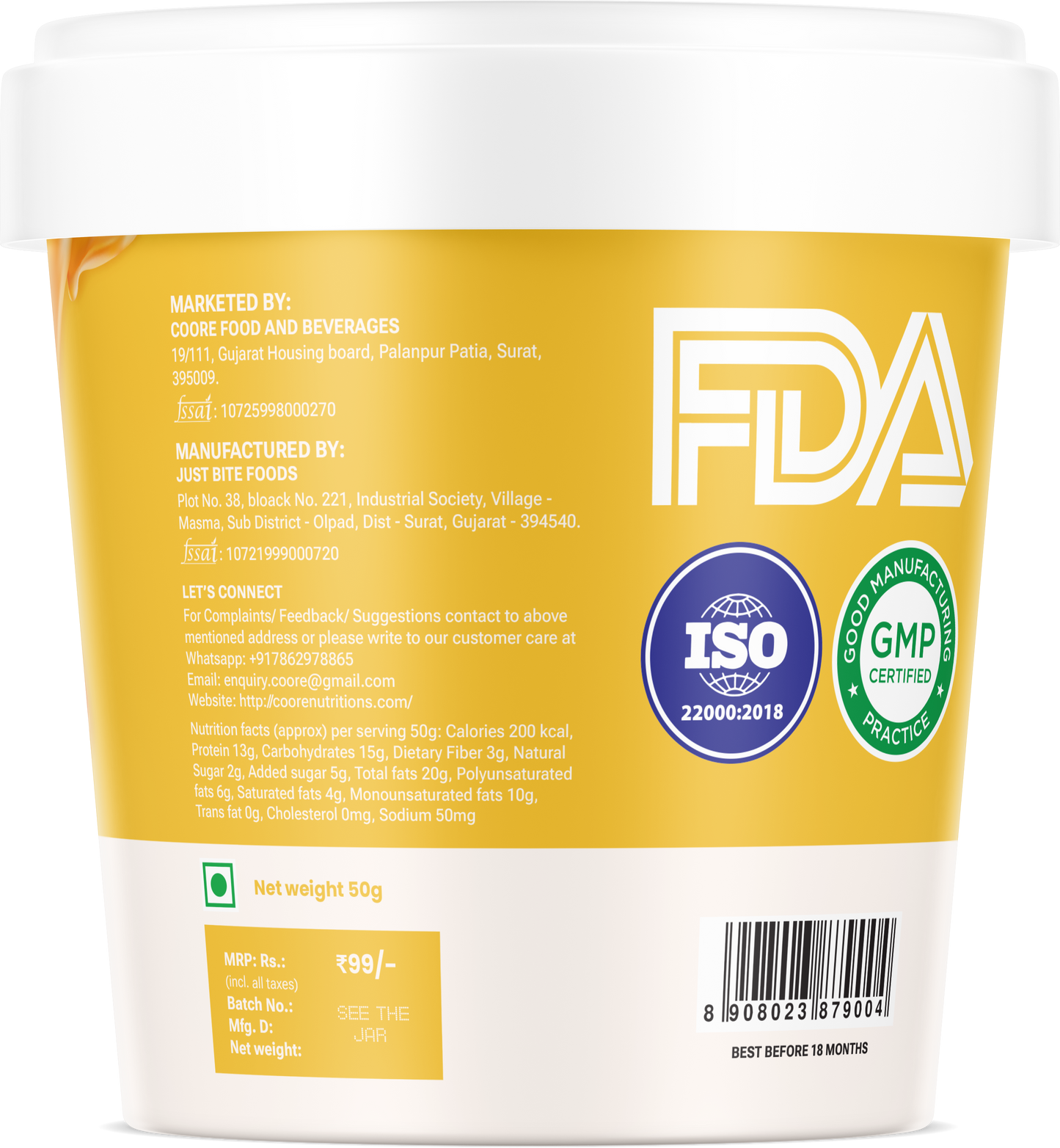 Mango Chia Seeds Pindakaas (x8)